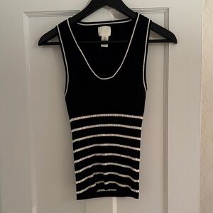 H&M Black and White Striped Tank Top